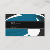 Luxe blauw wit elegant professioneel vrouwelijk visitekaartje (Achterkant)