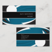 Luxe blauw wit elegant professioneel vrouwelijk visitekaartje (Voorkant / Achterkant)