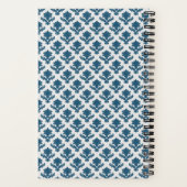 Luxe Blauw & Wit Frans Tapijt Persoonlijk Gemaakt Notitieboek (Achterkant)