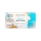 Luxe Blauw Wit Goud Holografisch Agaat Product Etiket (Voorkant)