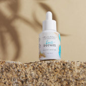 Luxe Blauw Wit Goud Holografisch Agaat Product Etiket