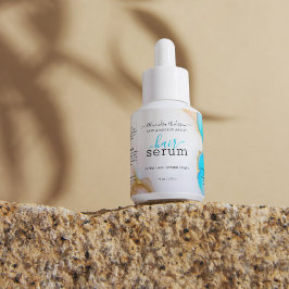 Luxe Blauw Wit Goud Holografisch Agaat Product Etiket