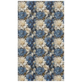 Luxe Blauw Witte Ivoor Bloem Zachte Tafelkleed (Voorkant)