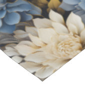 Luxe Blauw Witte Ivoor Bloem Zachte Tafelkleed (Gekanteld)