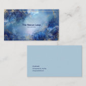 Luxe blauwe agaat geode & gouden glitter visitekaartje (Voorkant / Achterkant)