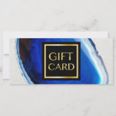Luxe blauwe agaat stenen moderne cadeaubonnen (Voorkant)
