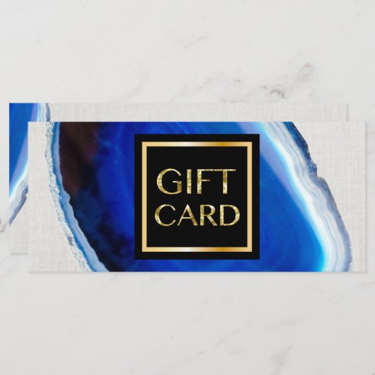 Luxe blauwe agaatsteen moderne cadeaubonnen (Voorkant / Achterkant)