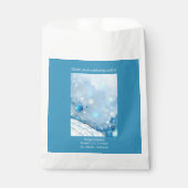 Luxe Blauwe Aquarel Abstract Parelmoer Bedankzakje (Voorkant)