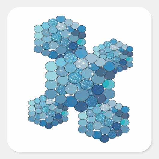 Luxe Blauwe BALLS Vierkante Sticker (Voorkant)