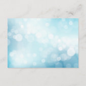 Luxe Blauwe Bokeh Glitter Licht TROUWRECEPTIE Informatiekaartje (Achterkant)