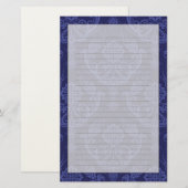 Luxe blauwe damesbehang briefpapier (Voorkant / Achterkant)