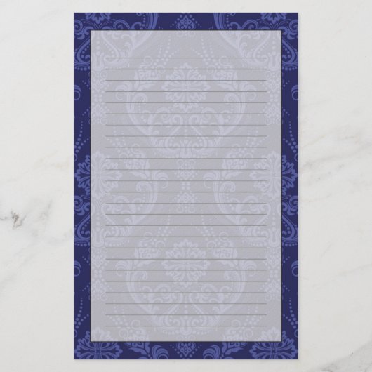 Luxe blauwe damesbehang briefpapier (Voorkant)