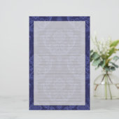 Luxe blauwe damesbehang briefpapier (Staand voorkant)