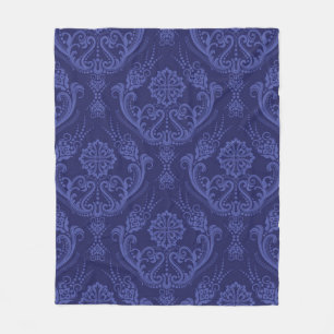 Luxe blauwe damesbehang fleece deken