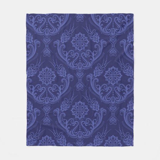 Luxe blauwe damesbehang fleece deken (Voorkant)