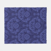 Luxe blauwe damesbehang fleece deken (Voorkant (Horizontaal))