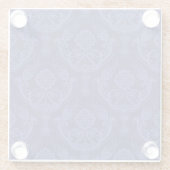 Luxe blauwe damesbehang glazen onderzetter (Achterkant)