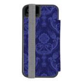 Luxe blauwe damesbehang incipio iPhone portemonnee hoesje (Agenda Achterkant)