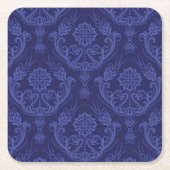 Luxe blauwe damesbehang kartonnen onderzetters (Voorkant)