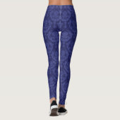 Luxe blauwe damesbehang leggings (Achterkant)