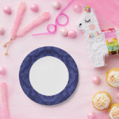 Luxe blauwe damesbehang papieren bordje (Feest)