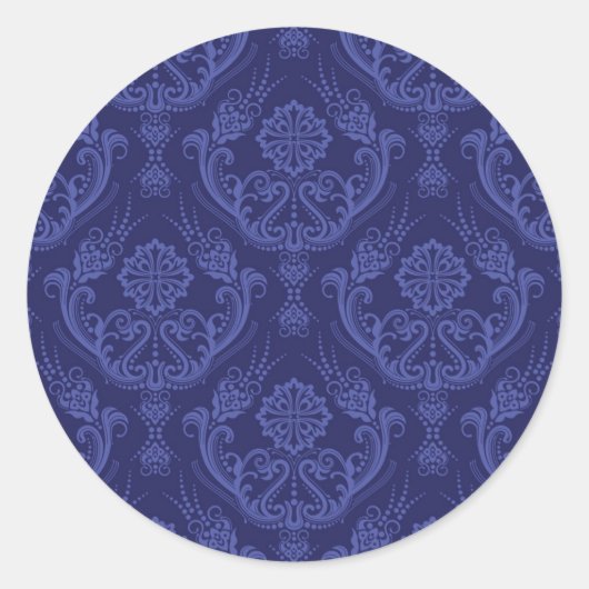 Luxe blauwe damesbehang ronde sticker (Voorkant)