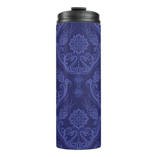 Luxe blauwe damesbehang thermosbeker (Voorkant)