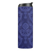 Luxe blauwe damesbehang thermosbeker (Gedraaid links)