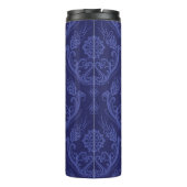 Luxe blauwe damesbehang thermosbeker (Achterkant)