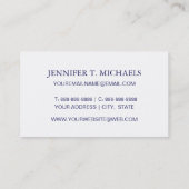 Luxe blauwe damesbehang visitekaartje (Achterkant)