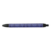 Luxe blauwe damesbehang zwarte inkt pen (Voorkant)