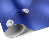 Luxe Blauwe Diamant Gestoffeerd Patroon Cadeaupapier (Rol Hoek)