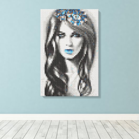 Luxe Blauwe Elegantie Canvas Art (Insitu (Houten vloer))