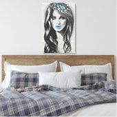 Luxe Blauwe Elegantie Canvas Art (Insitu (Slaapkamer))