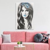 Luxe Blauwe Elegantie Canvas Art Afdruk (Insitu (Woonkamer))
