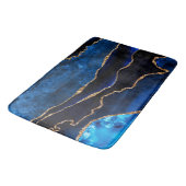 Luxe Blauwe en Gouden Glitter Agate Badmat (Gekanteld)