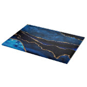 Luxe Blauwe en Gouden Glitter Agate Snijplank (Hoek)