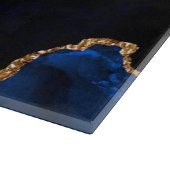 Luxe Blauwe en Gouden Glitter Agate Snijplank (Hoek)