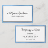 Luxe Blauwe Folie Script Visitekaartje (Voorkant / Achterkant)