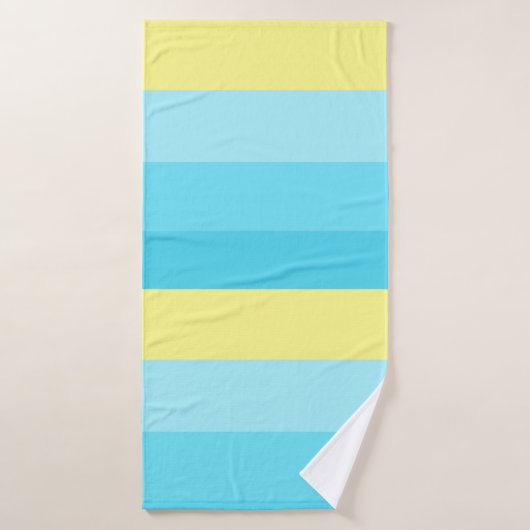 Luxe Blauwe Gestreepte Badhanddoek – Zacht & Stijl (Badhanddoek)