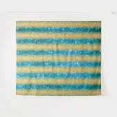 Luxe Blauwe Gouden Glitters Wandkleed (Voorkant (horizontaal))