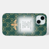 Luxe Blauwe Groene Gouden Bij Krans Raster Christe Case-Mate iPhone Case (Achterkant (horizontaal))