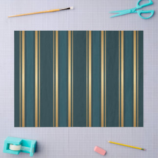 Luxe Blauwe Groene Gouden Streep Decoratie Tissue Tissuepapier