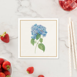 Luxe Blauwe Hortensia Servet — Elegante Botanische