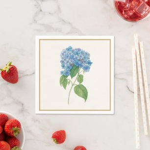 Luxe Blauwe Hortensia Servet — Elegante Botanische