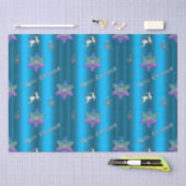 Luxe blauwe kerstsnowflakes en rendiervis tissuepapier (Craft)