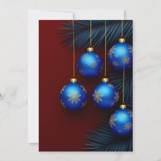 Luxe Blauwe Kerstversiering 🎄✨Kerstglans Kaart (Voorkant)