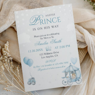 Luxe Blauwe Kleine Prins Echt Folie Baby Shower Uitnodiging