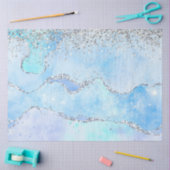 Luxe blauwe marmer en zilveren glitter tissuepapier (Craft)