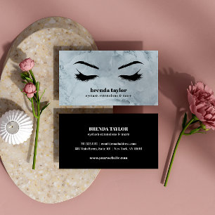 Luxe Blauwe Marmer Eyelash Brow bar professional Visitekaartje